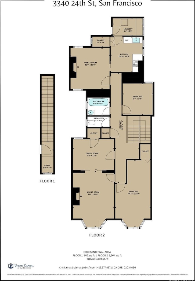 3340 24th St, San Francisco, CA 94110 - room layout