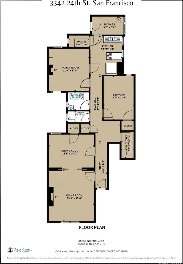 3340 24th St, San Francisco, CA 94110 - home floor plan