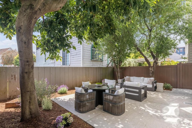 267 Bonview St, San Francisco, CA 94110 - fenced backyard featuring an outdoor living space and a patio