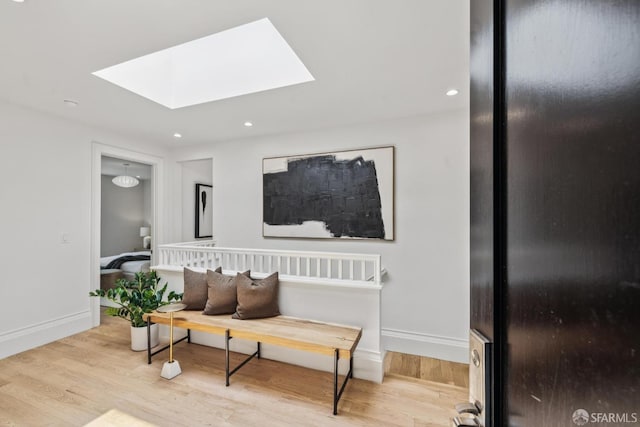 267 Bonview St, San Francisco, CA 94110 - sitting room with a skylight, wood finished floors, and recessed lighting