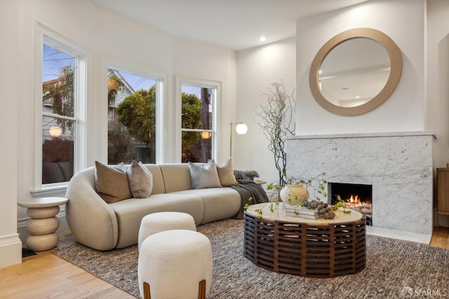 267 Bonview St, San Francisco, CA 94110 - living area with wood finished floors and a fireplace