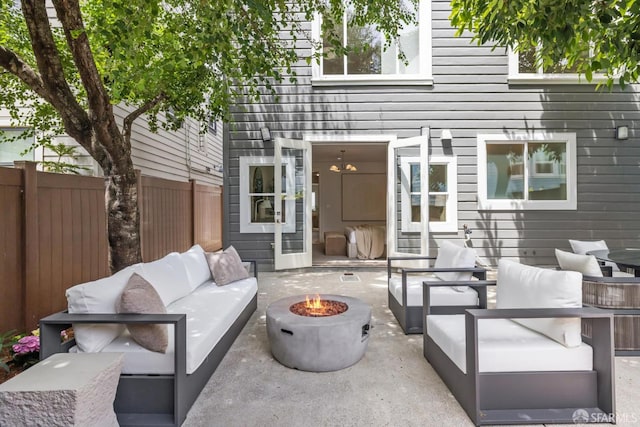267 Bonview St, San Francisco, CA 94110 - view of patio / terrace featuring an outdoor living space with a fire pit