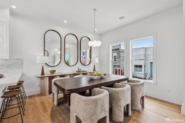 267 Bonview St, San Francisco, CA 94110 - dining room featuring light wood finished floors and recessed lighting