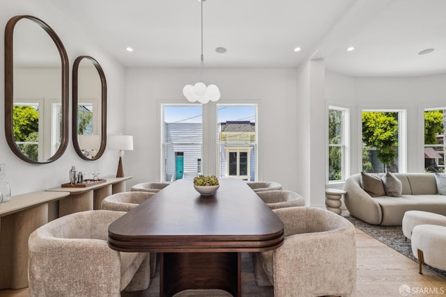 267 Bonview St, San Francisco, CA 94110 - dining area featuring wood finished floors and recessed lighting