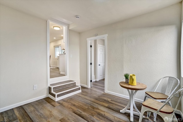 hall featuring dark hardwood / wood-style floors