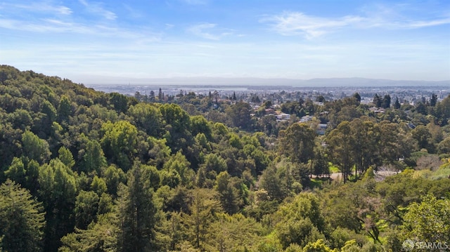 drone / aerial view with a forest view