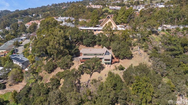 bird's eye view with a view of trees