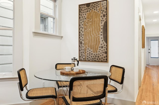 dining room featuring light hardwood / wood-style floors