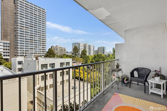balcony with a view of city