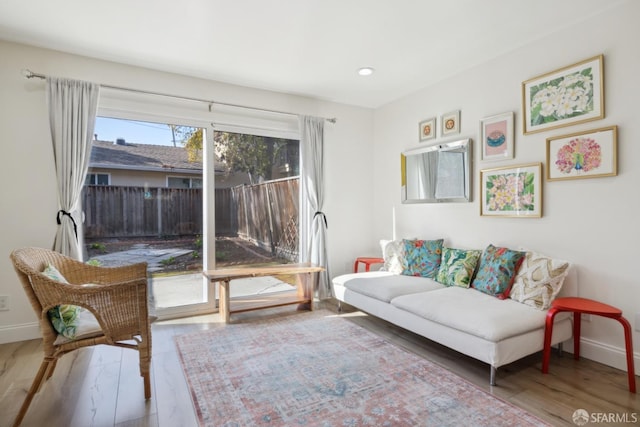 living room featuring hardwood / wood-style floors