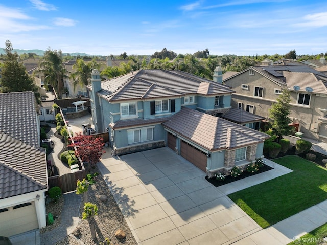 drone / aerial view with a residential view