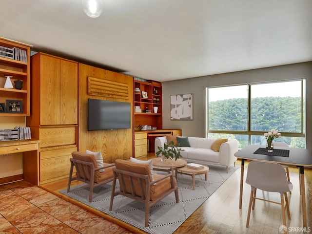 living room featuring light hardwood / wood-style floors