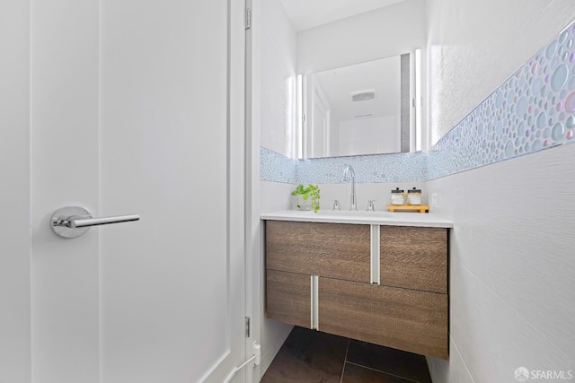 bathroom featuring vanity and tile patterned floors