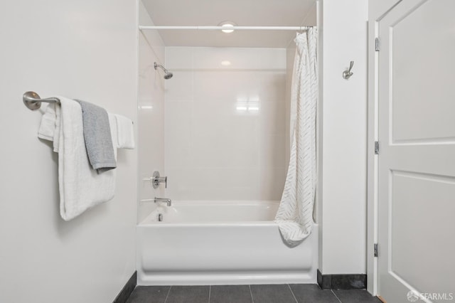 170 King St Unit 1006, San Francisco, CA 94107 - bathroom with shower / bath combo with shower curtain and tile patterned floors