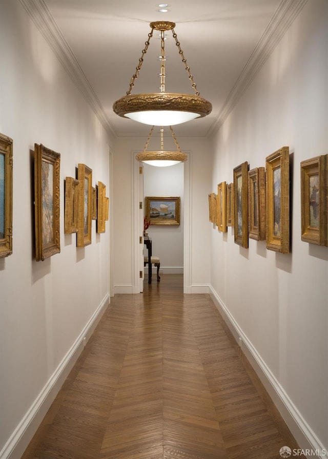 corridor with ornamental molding