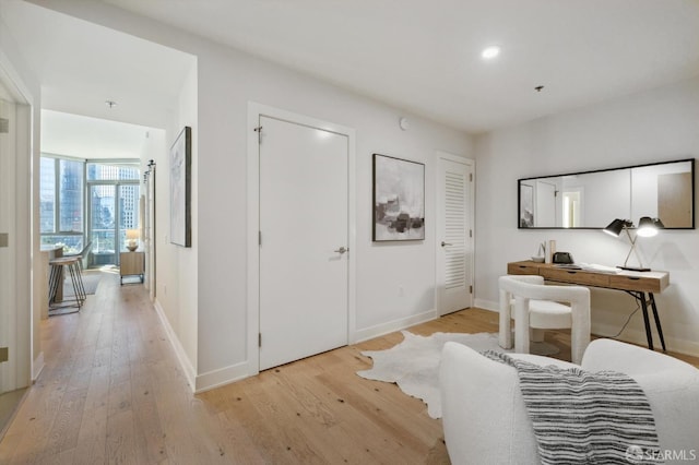 interior space featuring light hardwood / wood-style floors