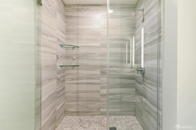 bathroom featuring walk in shower