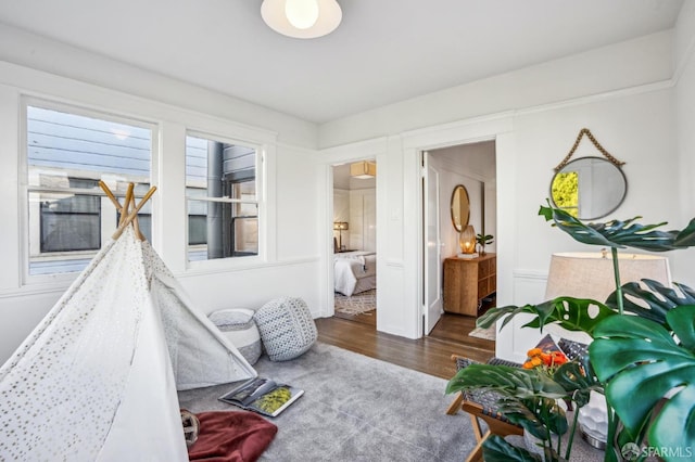 interior space with wood finished floors