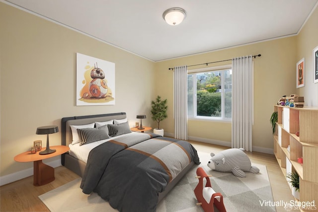 bedroom featuring light hardwood / wood-style flooring