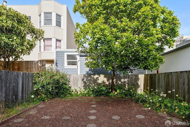 view of yard with fence