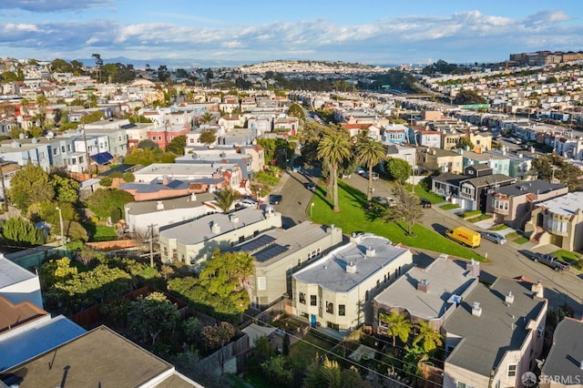 aerial view with a residential view