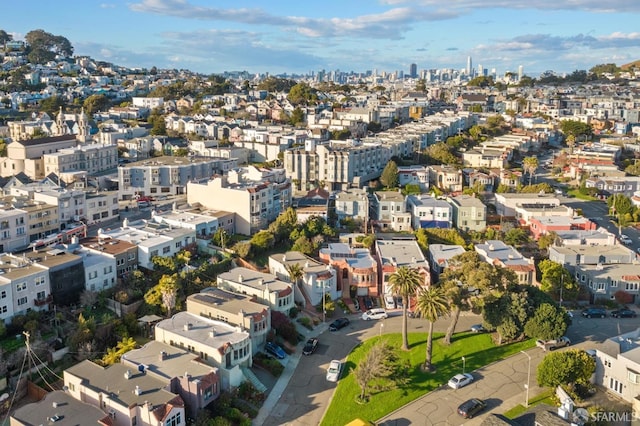 aerial view with a view of city