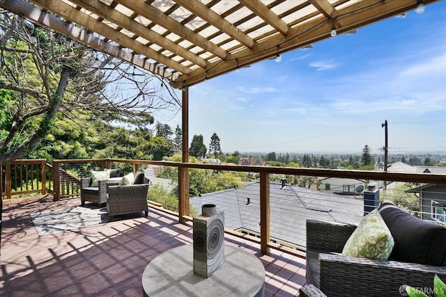 1751 Leimert Blvd, Oakland, CA 94602 - deck with an outdoor living space and a pergola