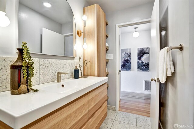 1751 Leimert Blvd, Oakland, CA 94602 - bathroom featuring vanity and backsplash
