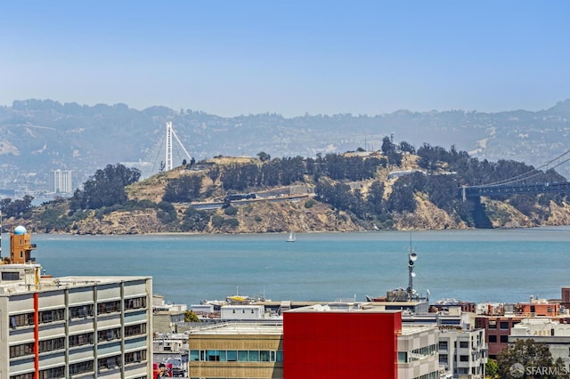 1034 Jackson St, San Francisco, CA 94133 - water view with a mountain backdrop and a notable bridge