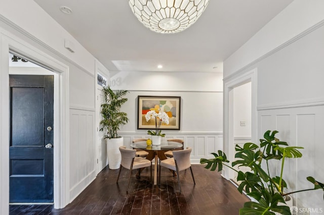 1034 Jackson St, San Francisco, CA 94133 - dining area featuring a decorative wall, wood-type flooring, and wainscoting