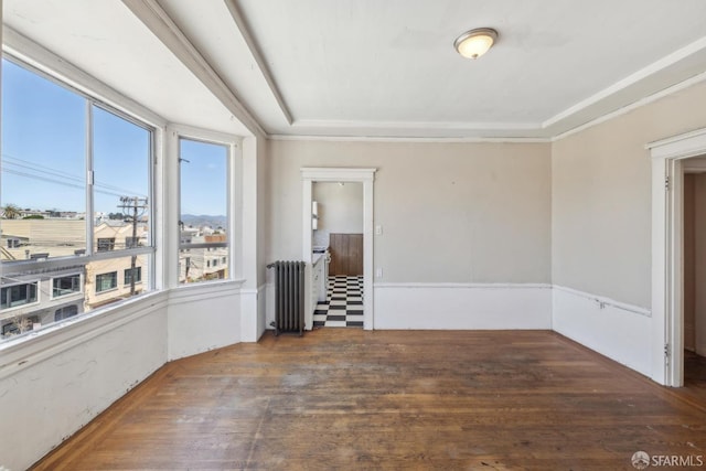 2440-2442 Balboa St, San Francisco, CA 94121 - unfurnished room with radiator, wood finished floors, and a tray ceiling