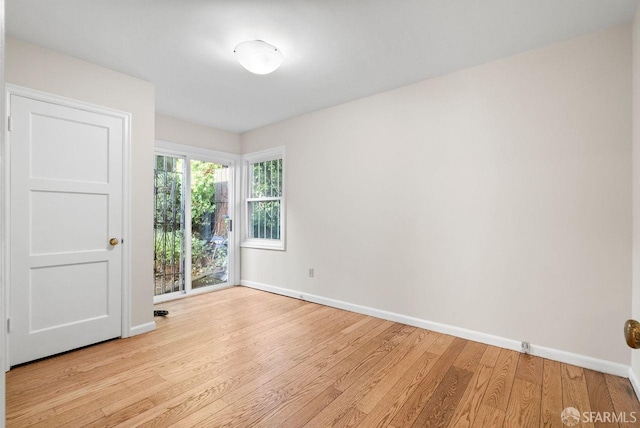 empty room featuring light hardwood / wood-style flooring