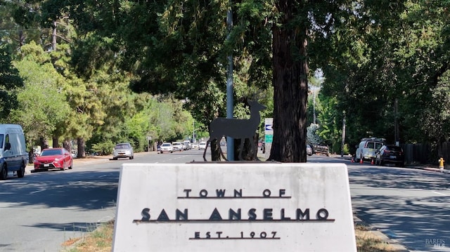 view of community sign