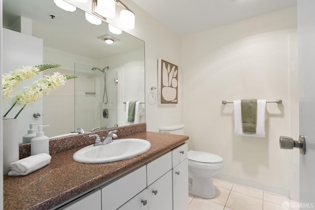 601 Van Ness Ave Unit 39, San Francisco, CA 94102 - bathroom featuring tile patterned floors, vanity, toilet, and a shower