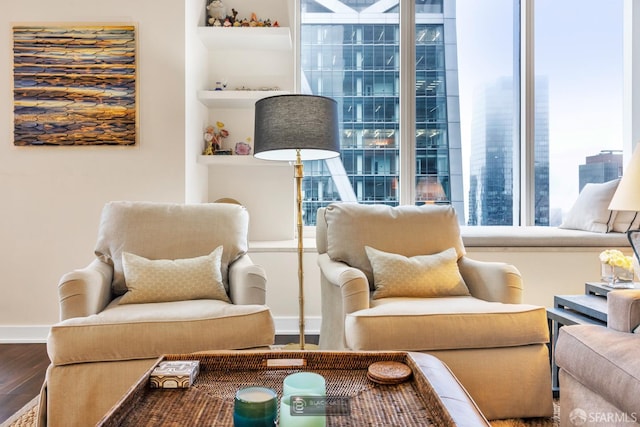 301 Mission St Unit 40D, San Francisco, CA 94105 - living area featuring wood finished floors and baseboards