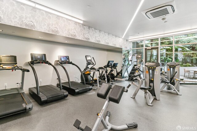 1688 Pine St Unit E709, San Francisco, CA 94109 - gym with a wall of windows