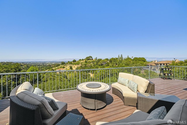 12553 Parker Ranch Ct, Saratoga, CA 95070 - wooden deck featuring outdoor lounge area