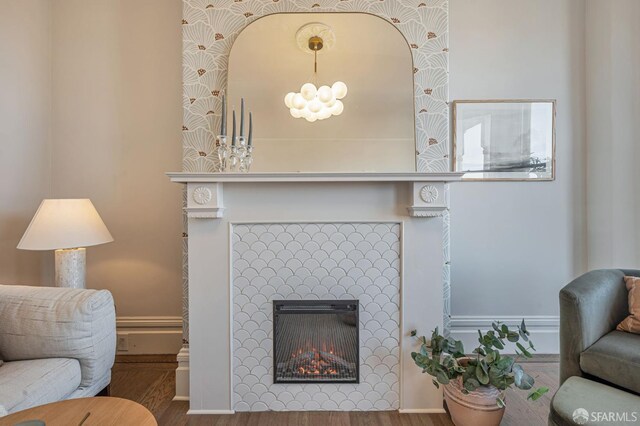 278 Whitney St, San Francisco, CA 94131 - living room with a tiled fireplace and wood finished floors