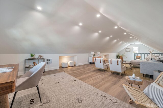 278 Whitney St, San Francisco, CA 94131 - additional living space featuring vaulted ceiling and wood finished floors