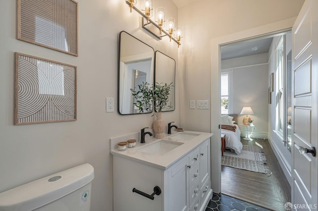 278 Whitney St, San Francisco, CA 94131 - bathroom with double vanity and wood finished floors