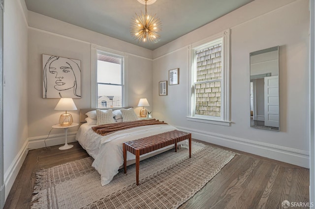 278 Whitney St, San Francisco, CA 94131 - bedroom featuring wood finished floors and a chandelier