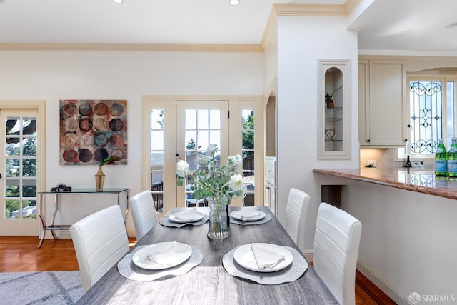 153 Dale Ave, San Carlos, CA 94070 - dining space with ornamental molding and wood finished floors