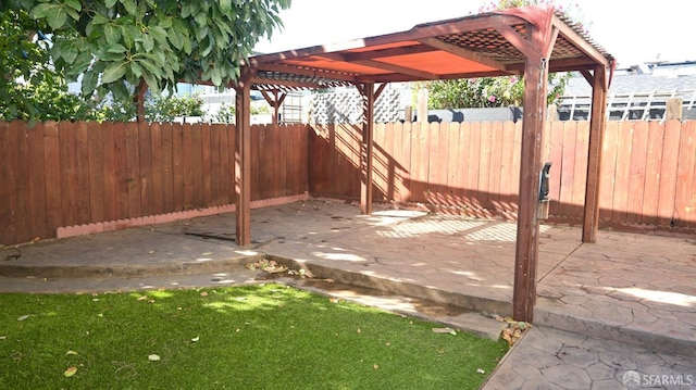 view of patio with a pergola