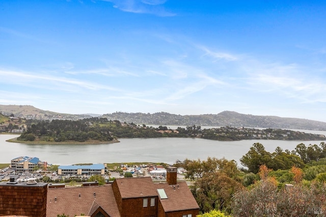 property view of water featuring a mountain view