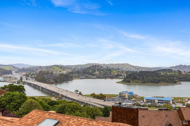 water view with a mountain view