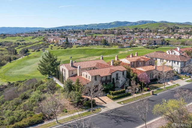 bird's eye view with a residential view and a mountain view