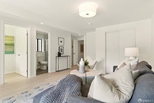 1278 La Playa St, San Francisco, CA 94122 - living area with light wood-type flooring, baseboards, and recessed lighting