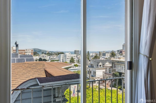 balcony with a view of city