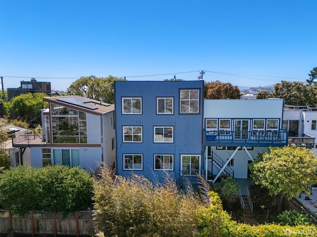 226 Rutledge St, San Francisco, CA 94110 - back of house with stairway and a wooden deck