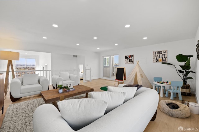 226 Rutledge St, San Francisco, CA 94110 - living area with light wood-style flooring and recessed lighting